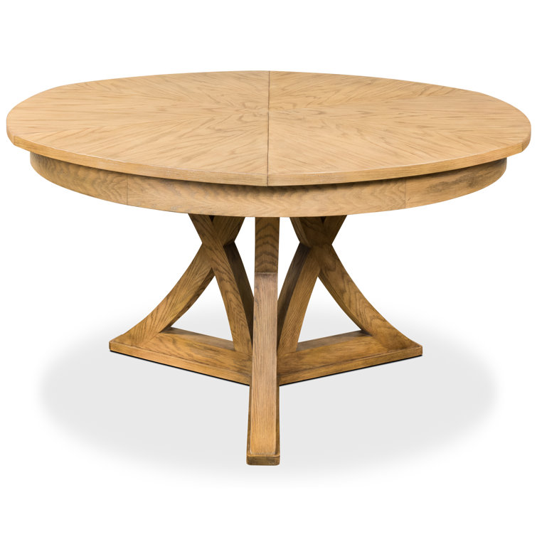 Gracie Oaks Solid Oak Pedestal Dining Table Wayfair
